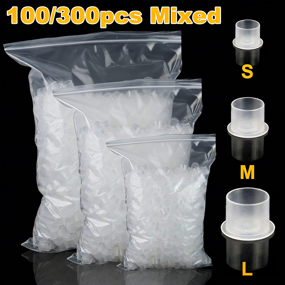 300/100pcs Tattoo Ink Cups Cap - Calligraphy Ink Bottle บทวิจารณ์และราคา
