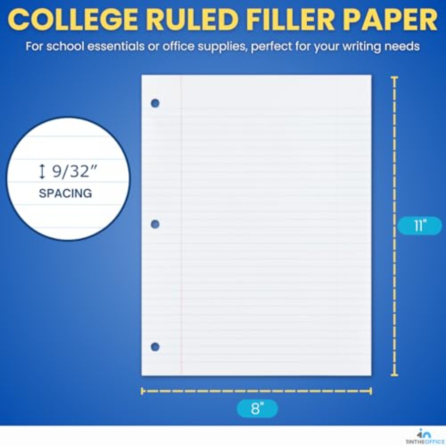 Loose Leaf Paper College Ruled - Paper Punch 3 Hole บทวิจารณ์และราคา
