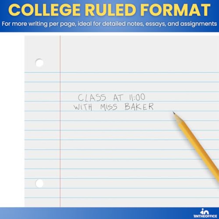 Loose Leaf Paper College Ruled - Paper Punch 3 Hole บทวิจารณ์และราคา