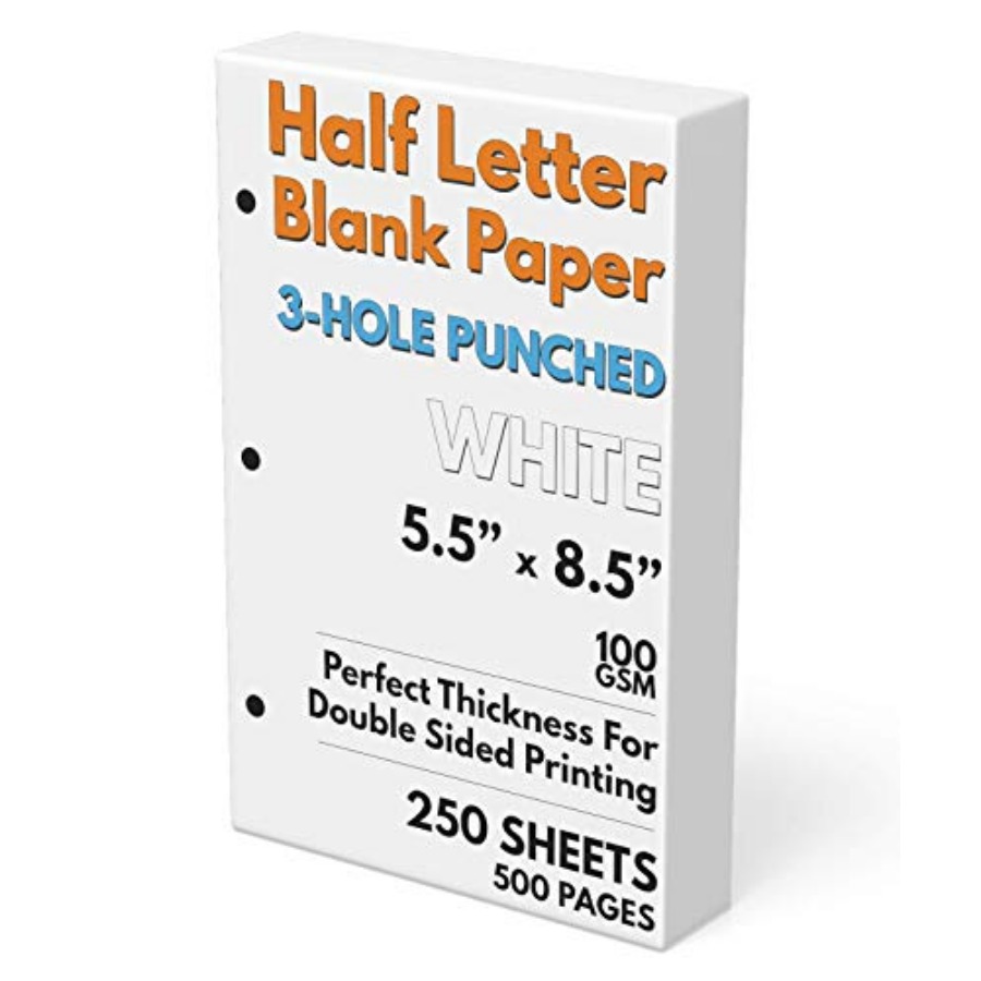 Half Letter Blank Paper, 3-Hol - Paper Punch 3 Hole บทวิจารณ์และราคา