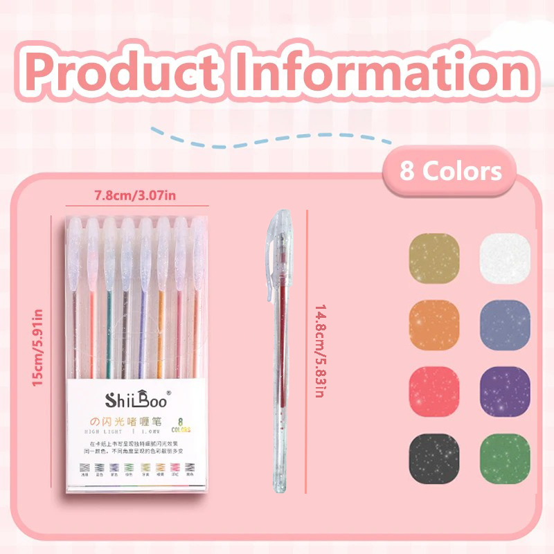 8-60 Colors Glitter Gel Pen Se - Highlighter Set Pastel บทวิจารณ์และราคา