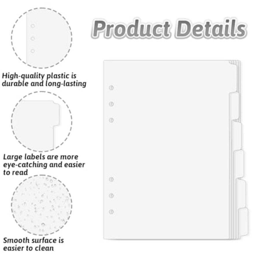 6 Pcs A5 Binder Dividers, 6 Ho - Index Tab Divider บทวิจารณ์และราคา