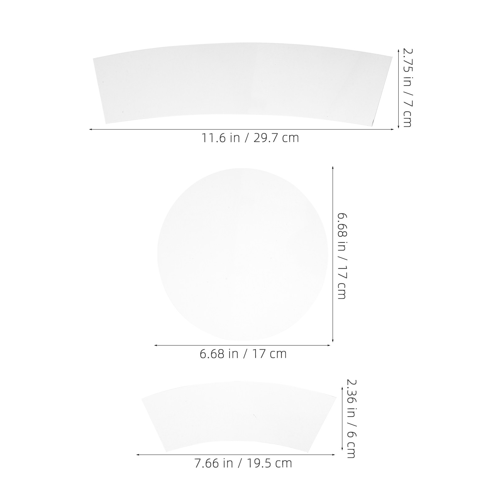3Pcs Transparent Acrylic Bucke - Ruler Set Transparent บทวิจารณ์และราคา