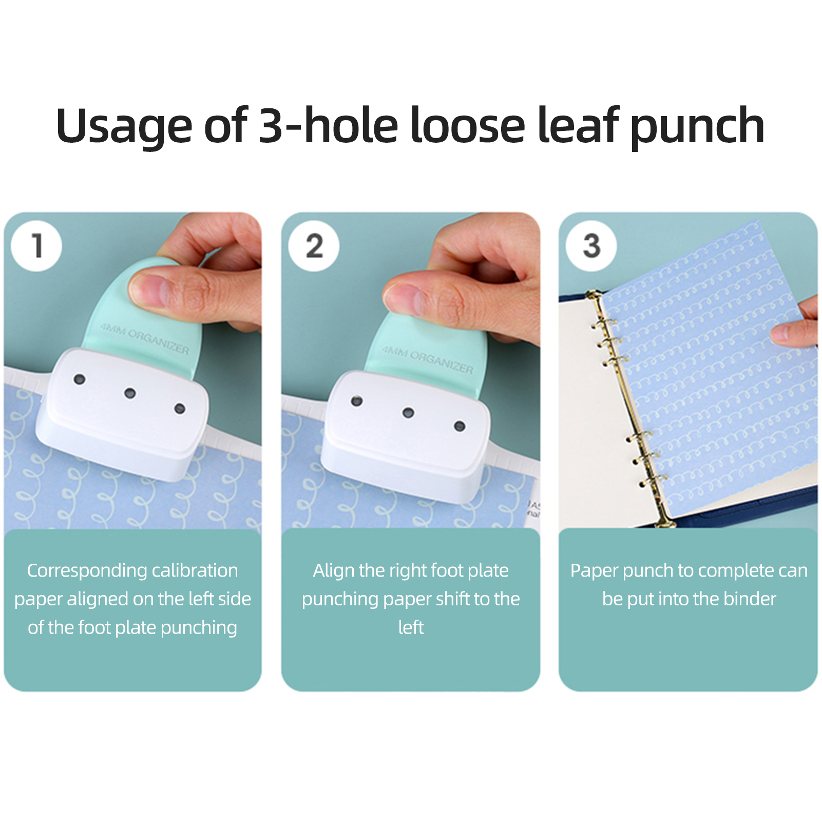 New 4mm Hole Puncher Daily Pla - Paper Punch 3 Hole บทวิจารณ์และราคา