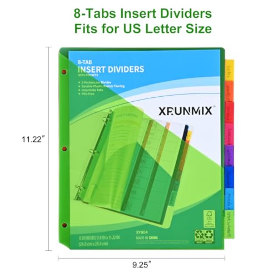8-Tab Binder Dividers - Index  - Index Tab Divider บทวิจารณ์และราคา