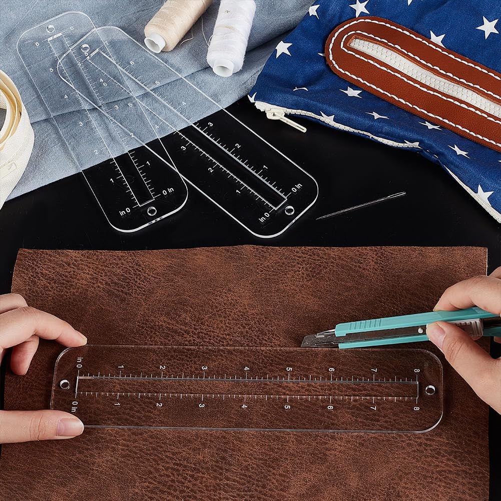 3Pcs, 3 sizes zipper making te - Ruler Set Transparent บทวิจารณ์และราคา