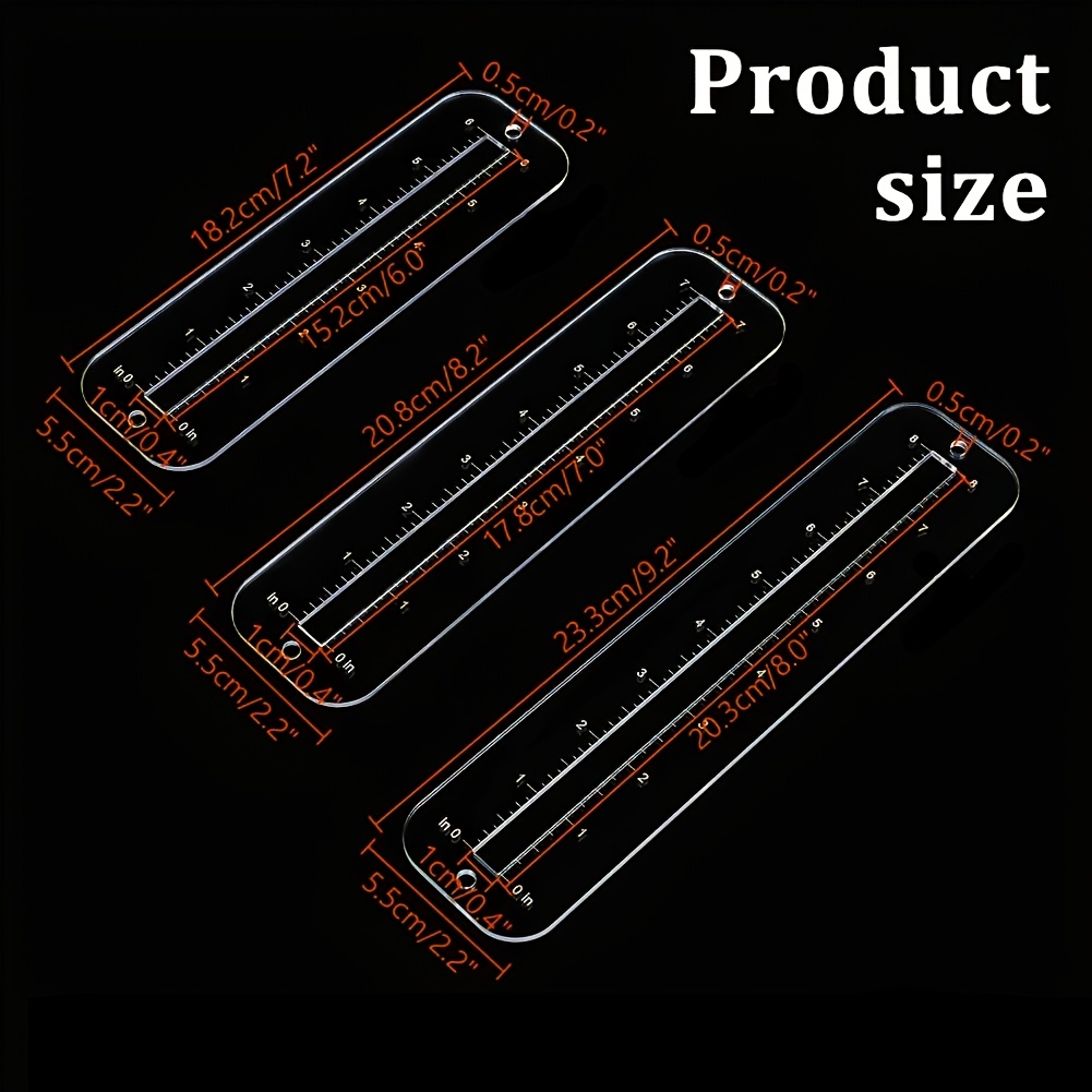 3Pcs, 3 sizes zipper making te - Ruler Set Transparent บทวิจารณ์และราคา