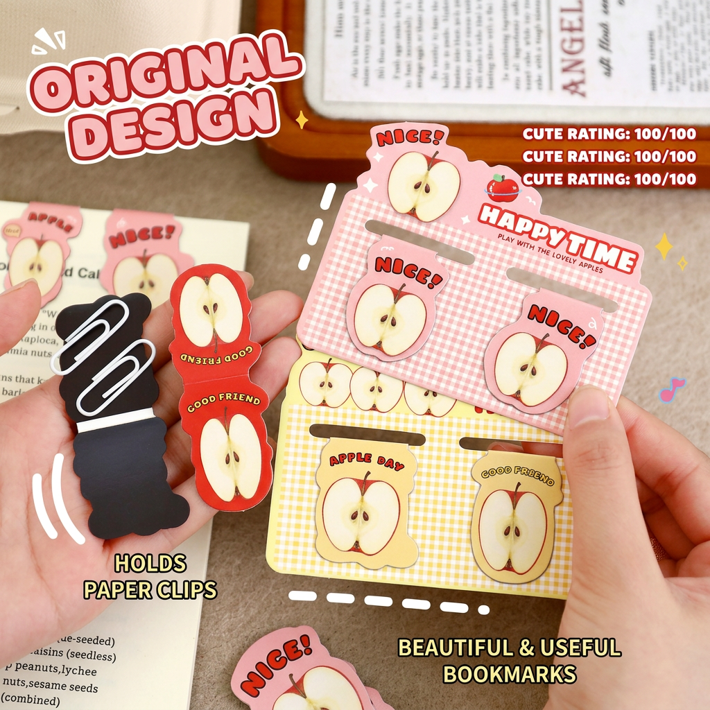 2Pcs Cute Apple Magnetic Bookm - Bookmark Magnetic Clip บทวิจารณ์และราคา