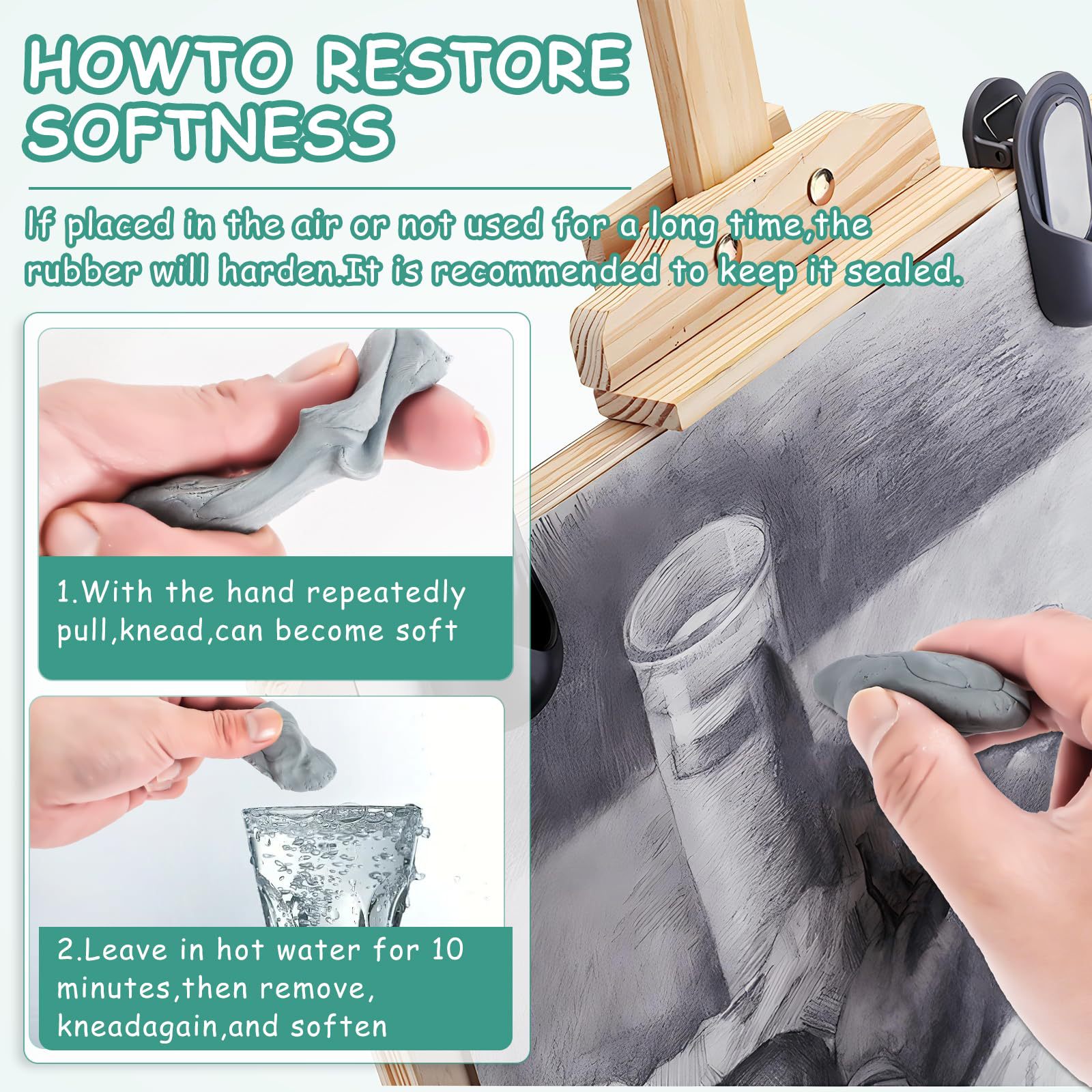 2pcs Kneaded Eraser for Artist - Rubber Eraser Kneaded บทวิจารณ์และราคา