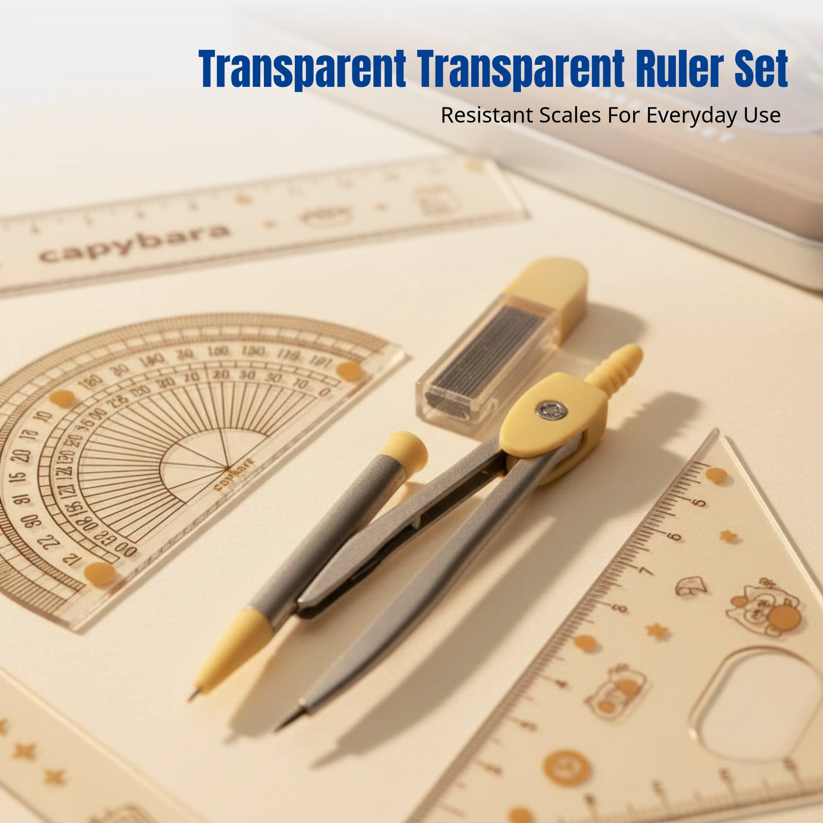Ruler Set for Students, Cartoo - Ruler Set Transparent บทวิจารณ์และราคา