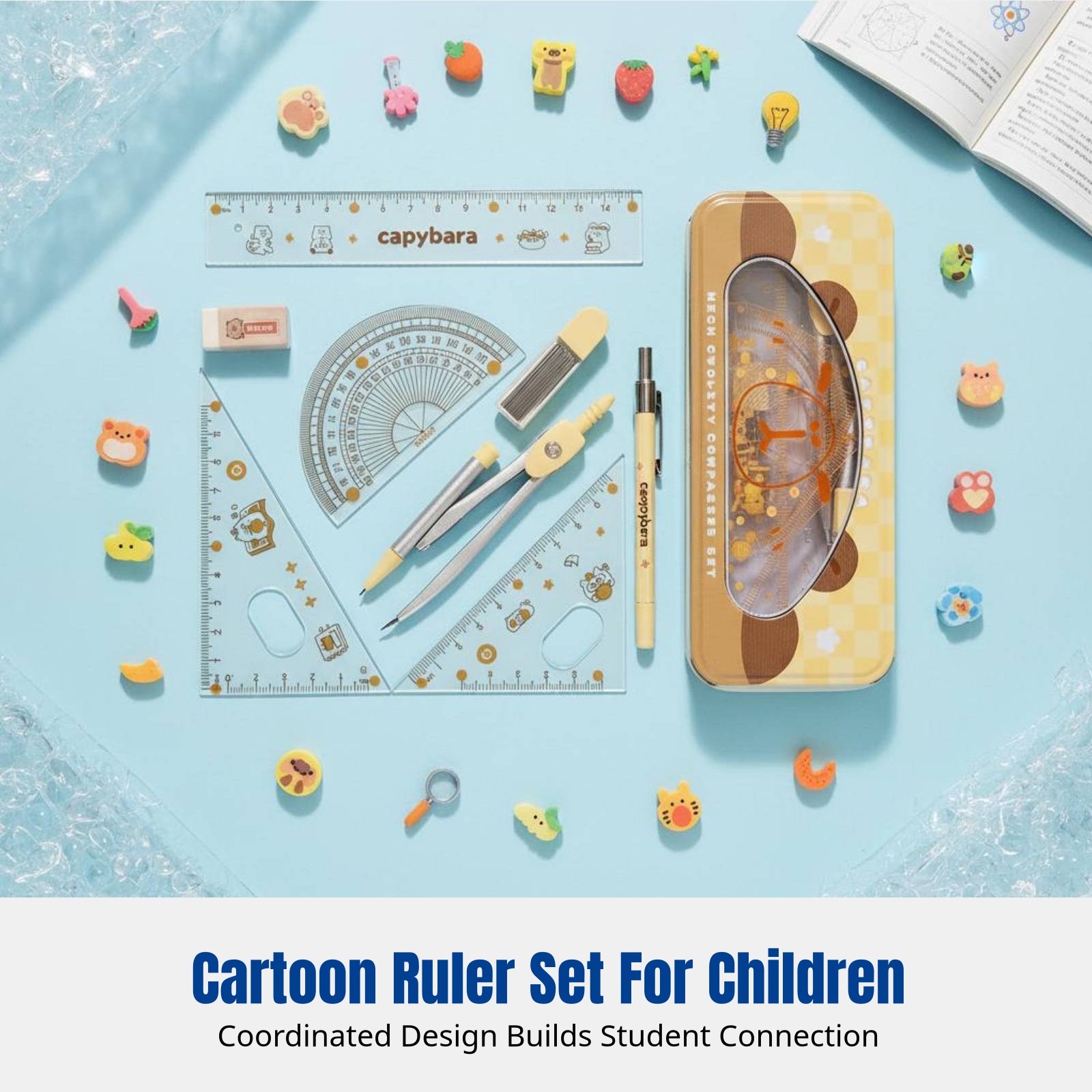 Ruler Set for Students, Cartoo - Ruler Set Transparent บทวิจารณ์และราคา
