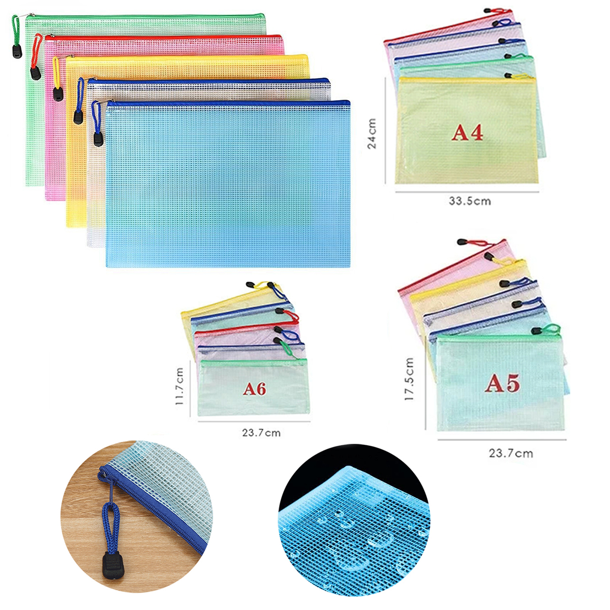 5PCS Stationery Storage Folder - Portfolio Folder Zip บทวิจารณ์และราคา